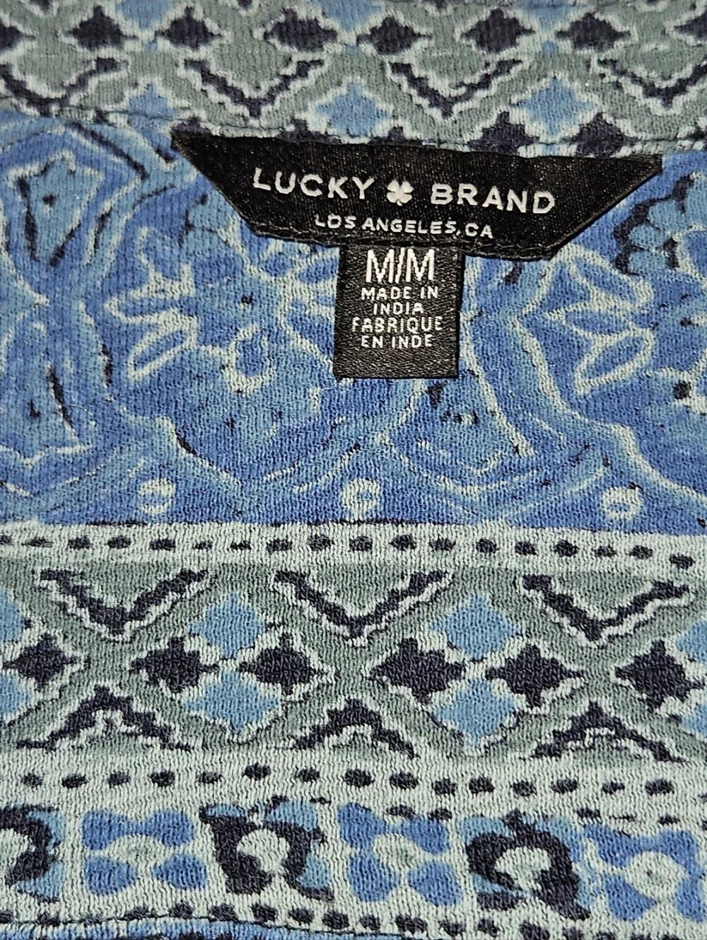 Boho V-Neck Floral Print Women's Top in Blue - Picture 5 of 8